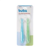 Kit 2 Colheres Silicone Buba Talheres para Bebês 6 Meses a 3 Anos com Cabo Antiderrapante Kit 2 Colheres Silicone Buba Talheres para Bebês 6 Meses a 3 Anos com Cabo Antiderrapante