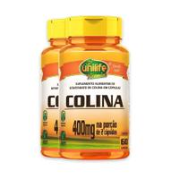 Kit 2 Colina Vitamina B8 Unilife 400mg 60 cápsulas