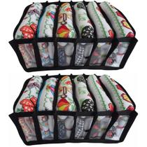 Kit 2 Colmeias Organizadoras de Gavetas 20x18cm Cozinha Lavanderia Toalhas de Louça Tnt Preta