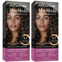 Kit 2 Coloração Alfaparf Alta Moda 5.7 Chocolate Escuro Kit 2 Coloração Alfaparf Alta Moda 5.7 Chocolate Escuro