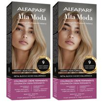 Kit 2 Coloração Alfaparf Alta Moda 9 Louro Claríssimo Kit 2 Coloração Alfaparf Alta Moda 9 Louro Claríssimo