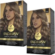 Kit 2 Coloração Creme Permanente Excllusiv Color Pratic Louro Muito Claro 9.0 Haskell