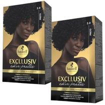 Kit 2 Coloração Creme Permanente Excllusiv Color Pratic Preto 2.0 Haskell Kit 2 Coloração Creme Permanente Excllusiv Color Pratic Preto 2.0 Haskell