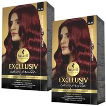 Kit 2 Coloração Creme Permanente Excllusiv Color Pratic Vermelho Cereja Especial 66.46 Haskell