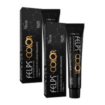 Kit 2 Coloração em Creme Permanente Felps Color 1.1 Preto Azulado 60g