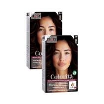 Kit 2 Coloração Itely Coloritá em Creme Cor Castanho Escuro 3.0