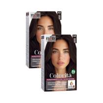 Kit 2 Coloração Itely Coloritá em Creme Cor Castanho Médio 4.0