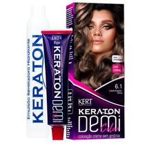 Kit 2 Coloração Keraton Demi Color Louro Escuro Cinza 6.1