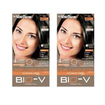 Kit 2 Colorações Bio-V 5.0 Castanho Claro Vita Derm Kit 2 Colorações Bio-V 5.0 Castanho Claro Vita Derm
