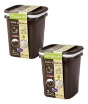 Kit 2 Com 2 Potes 1,9l Santana Mantimento Café Açucar Kit 2 Com 2 Potes 1,9l Santana Mantimento Café Açucar