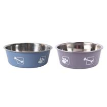 Kit 2 Comedor Bebedor Antideslizante Inox Cachorro Kit 2 Comedor Bebedor Antideslizante Inox Cachorro