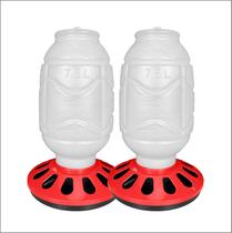 Kit 2 Comedouro 5kg 12 Furos Galinheiro Galinhas Pintinho Aves