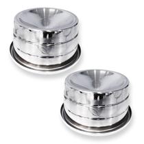 Kit 2 Comedouro Ergonômico Elevado Alumínio Anti Formiga Para Gatos Cat Pet