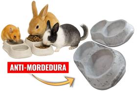 Kit 2 Comedouros Bebedouros 400ml Cimento P/ hamster, coelho ou porquinho da índia
