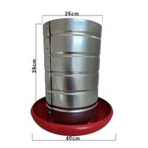 Kit 2 Comedouros Tubulare 20kg p/ Frango Aves Galinha Faisão