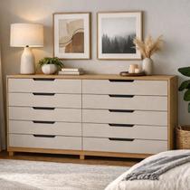 Kit 2 Cômodas 5 Gavetas 100% Mdf Barcelona