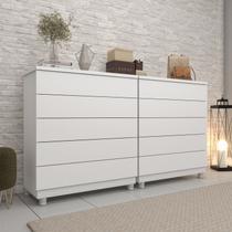 Kit 2 Cômodas 5 Gavetas com Pés Espresso Móveis Kit 2 Cômodas 5 Gavetas com Pés Espresso Móveis