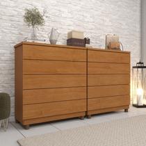 Kit 2 Cômodas 5 Gavetas com Pés Espresso Móveis