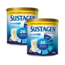 Kit 2 Complemento Alimentar Sustagen Adultos+ Sabor Baunilha Lata 900g Kit 2 Complemento Alimentar Sustagen Adultos+ Sabor Baunilha Lata 900g