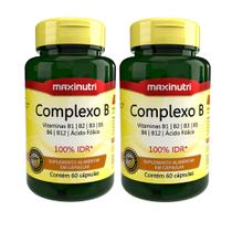 Kit 2 Complexo B 100% IDR com 60 Cápsulas Maxinutri Kit 2 Complexo B 100% IDR com 60 Cápsulas Maxinutri