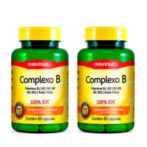 Kit 2 Complexo B 100% IDR com 60 Cápsulas Maxinutri Kit 2 Complexo B 100% IDR com 60 Cápsulas Maxinutri