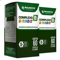 Kit 2 Complexo B 120 Capsulas Vitaminas B1 B2 B3 B5 B6 Minerais Suplemento Comprimidos Natunéctar