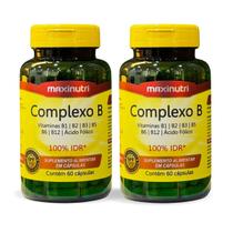 Kit 2 Complexo B com Ácido Fólico 60 Cápsulas Maxinutri