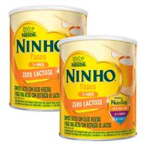 Kit 2 Composto Lácteo NINHO Fases 3+ Anos Zero Lactose 700g