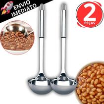 Kit 2 Concha 100% Inox Para Feijão Sopas Caldos Utensilio De Cozinha Inox Linha Premium