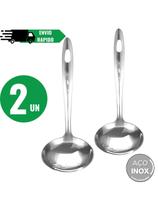 Kit 2 Concha Sopa Feijão Caldos Em Inox Media 23cm para cozinha Utensílios de cozinha duráveis