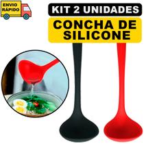 Kit 2 Conchas Espátulas De Silicone Utensílios Para Feijão E Alimentos De Cozinha E Casa