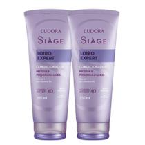 Kit 2 Condicionador Matizador Loiro Expert Roxo Desamarelador Violeta Platinado 200ml Eudora Siàge Kit 2 Condicionador Matizador Loiro Expert Roxo Desamarelador Violeta Platinado 200ml Eudora Siàge