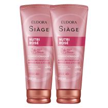 Kit 2 Condicionador Nutri Rosé Nutrição Raiz e Pontas 200ml Eudora Siàge