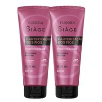 Kit 2 Condicionador Reconstrução Cauterização dos Fios Cabelos Secos 200ml Reparação Eudora Siàge Kit 2 Condicionador Reconstrução Cauterização dos Fios Cabelos Secos 200ml Reparação Eudora Siàge
