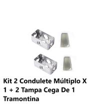 Kit 2 Condulete Múltiplo X 1+ 2 Tampa Cega 1" Tramontina Kit 2 Condulete Múltiplo X 1+ 2 Tampa Cega 1" Tramontina