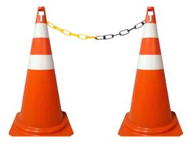 Kit 2 Cone Sinalização 75cm P/ Estacionamento + Corrente Kit 2 Cone Sinalização 75cm P/ Estacionamento + Corrente