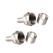 Kit 2 Conector Adaptador De Sinal Antena Televisão Para Cabo Coaxial Com Anel RG59 RG9 De Metal