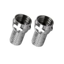 Kit 2 Conector Adaptador De Sinal Antena Televisão Para Cabo Coaxial Com Rosca RG59 RG9 De Metal