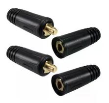 Kit: 2 Conector Engate Rápido para Inversora de Solda 13mm Fêmea + 2 Conector Engate Rápido 13mm Macho (Para cabo)