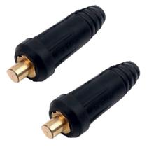 Kit - 2 Conector Engate Rápido para Inversora de Solda 13mm Macho Para Cabo