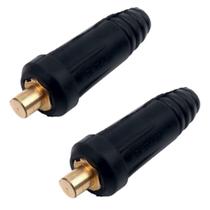 Kit - 2 Conector Engate Rápido para Inversora de Solda 13mm Macho Para Cabo