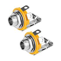 Kit 2 Conector P10 Jack Mono Circuito Fechado Para Painel E Instrumentos Musicais