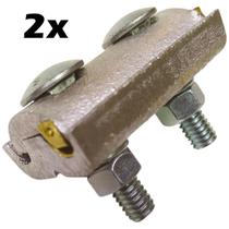 Kit 2 Conector Paralelo Tapit Bimetálico Duplo 10 à 50mm Alumínio Cobre com 2 Parafusos