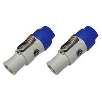 Kit 2 Conector Plug Powercon Macho Cabo Ac Soundvoice Cz03Mc