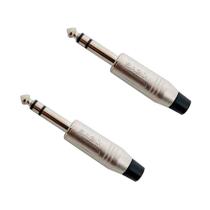 Kit 2 conector plug santo angelo p10 estereo niquelado sa2x