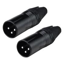 Kit 2 Conector Plug Xlr Macho 3 Pinos Preto Linha Profissional LU-71226BK Luminos Para Áudio Microfone Iluminação Kit 2 Conector Plug Xlr Macho 3 Pinos Preto Linha Profissional LU-71226BK Luminos Para Áudio Microfone Iluminação