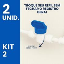 Kit 2 Conector Registro 1/4 Troca Refil Sem Fechar Registro
