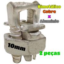 Kit 2 Conector Split Bolt Parafuso Fendido para Emenda Cabos 10mm Bimetálico Estanhado Kit 2 Conector Split Bolt Parafuso Fendido para Emenda Cabos 10mm Bimetálico Estanhado