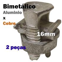 Kit 2 Conector Split Bolt Parafuso Fendido para Emenda Cabos 16mm Bimetálico Estanhado