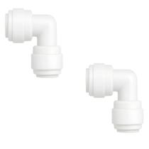 Kit 2 Conector União Cotovelo 90 Engate Rápido 3/8" x 3/8" para Água e Bebedouros Alta Resistência